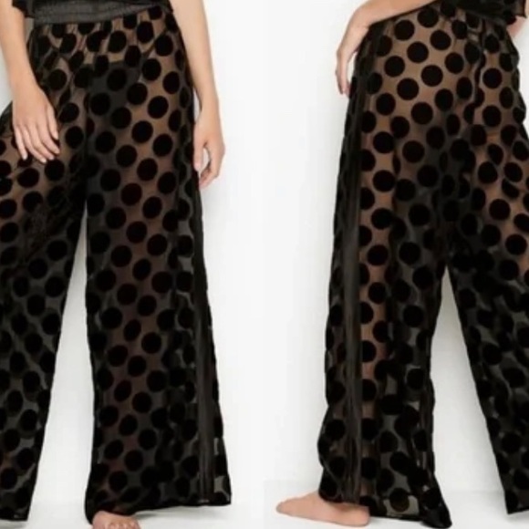 Victoria’s Secret Velvet Polka Dot Pants - Picture 1 of 7